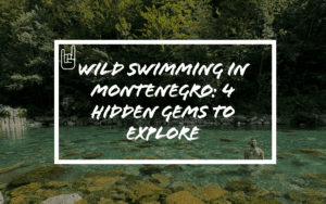 Man in emerald-green river surrounded by forest — Montenegro’s best wild swim spots for families