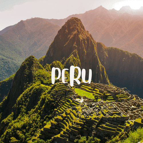Sunrise view of Machu Picchu in Peru — South America country tile for travel families
