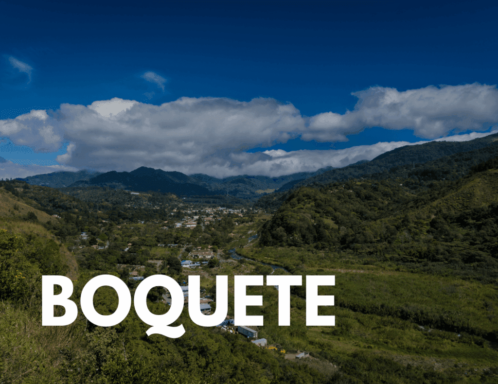 Mountain valley view of Boquete, Panama with lush greenery — known for its cooler climate and affordable expat lifestyle.