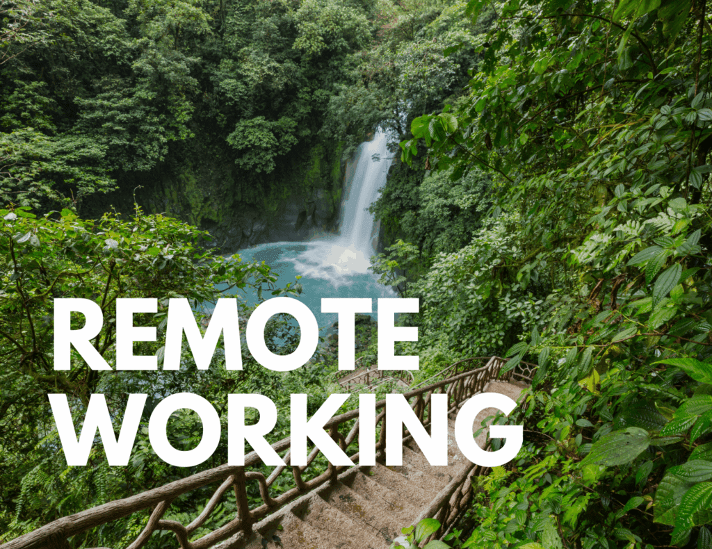 Waterfall trail in Costa Rica symbolizing remote work lifestyle and digital nomad costs