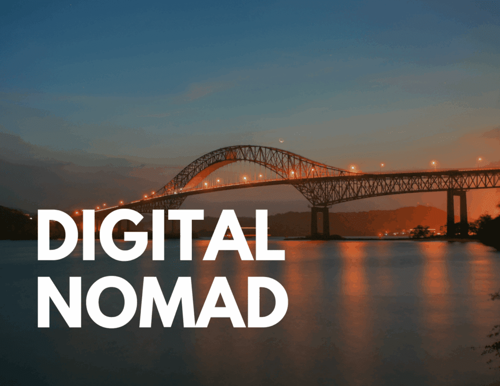 Bridge of the Americas at sunset in Panama — symbolizing digital nomad lifestyle and remote work opportunities in Central America.