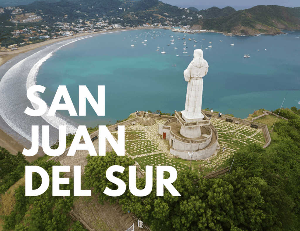 Statue overlooking San Juan del Sur bay in Nicaragua