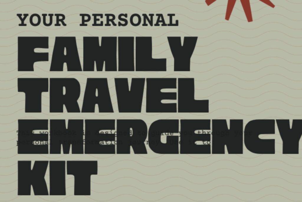 Traveler on beach at sunrise—downloadable family emergency travel kit and checklist.