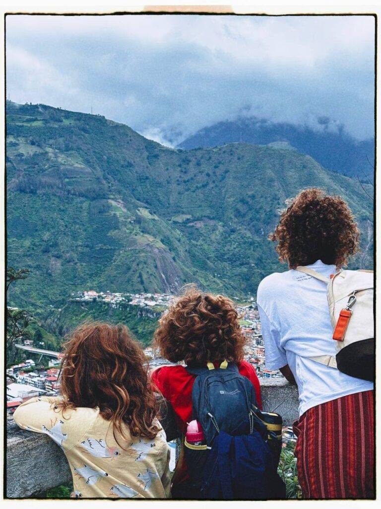 Admiring the views in Banos